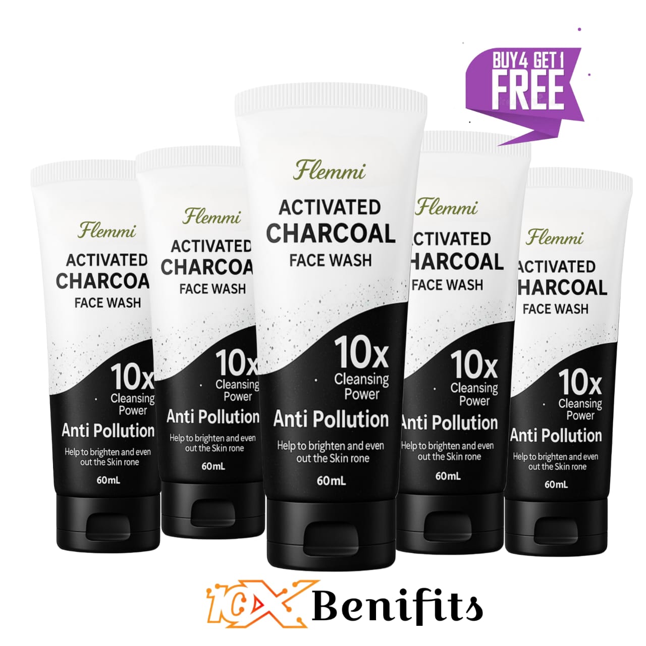 5 pc charcoal facewash