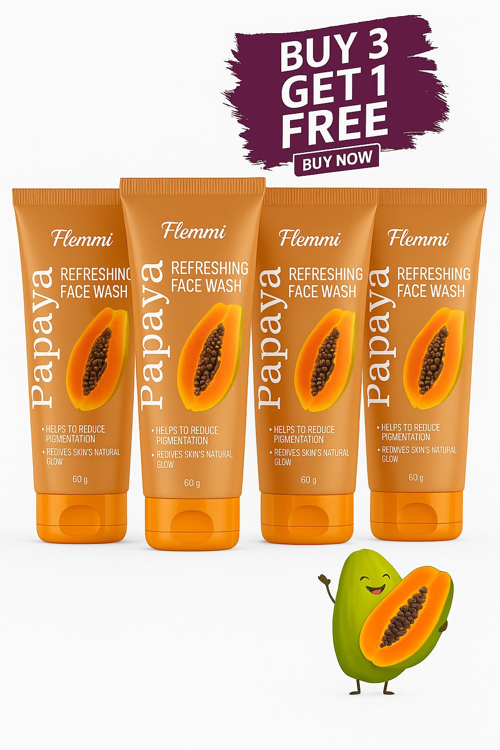 4 pc papaya face wash